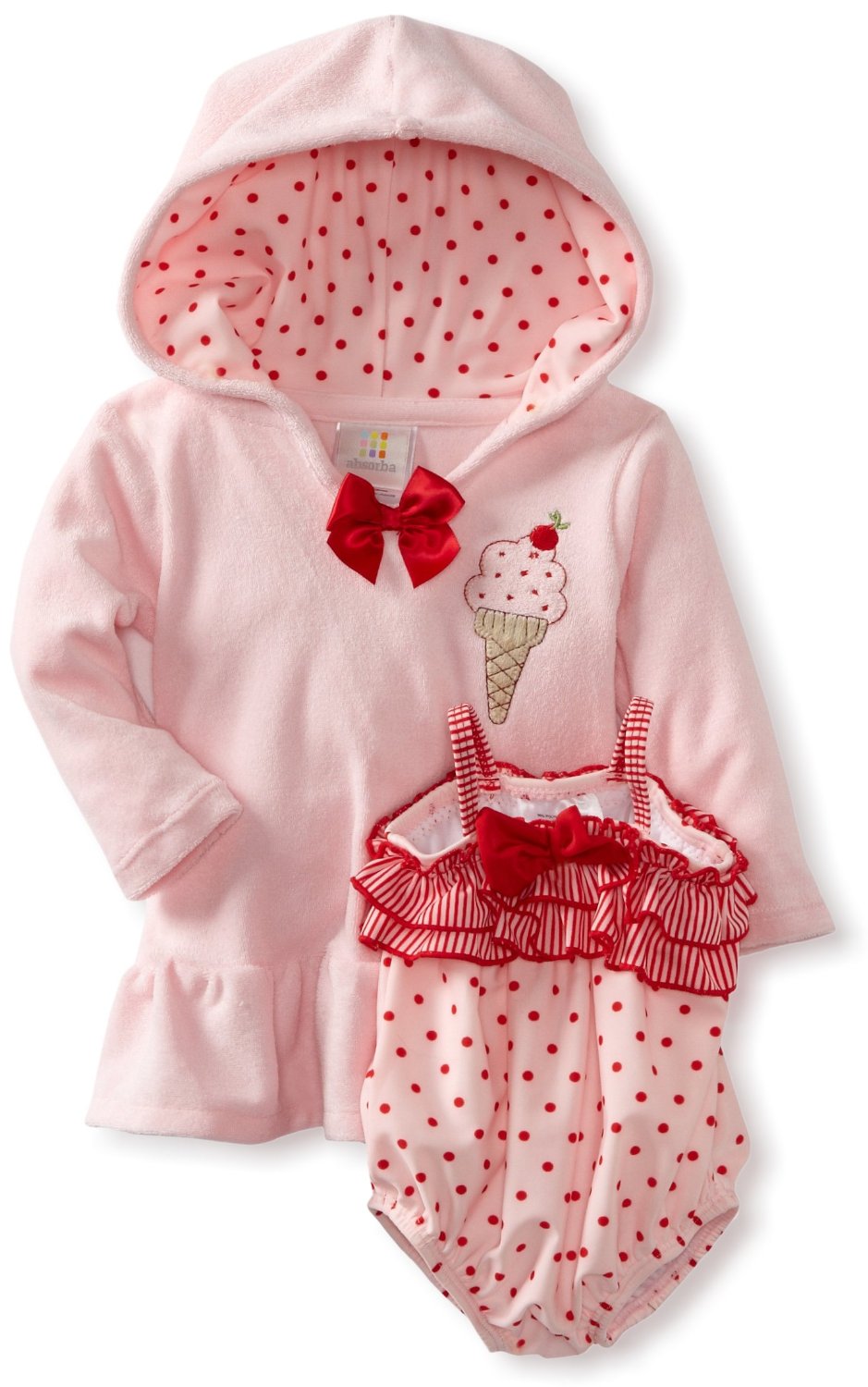 Baby swimsuits girl Equip your baby with swimwear that will bring a smile to everyone's faces from Kmart's collection of baby and toddler swimsuits. Even the tiniest of tots can get wet in a swim diaper and a pair of waterproof underpants.
